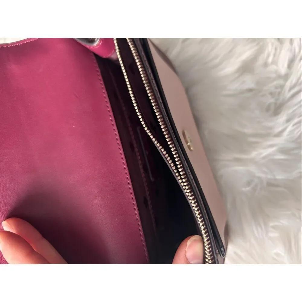 Kate Spade Remi Colorblock Chain Crossbody tri color teal, red, and pink